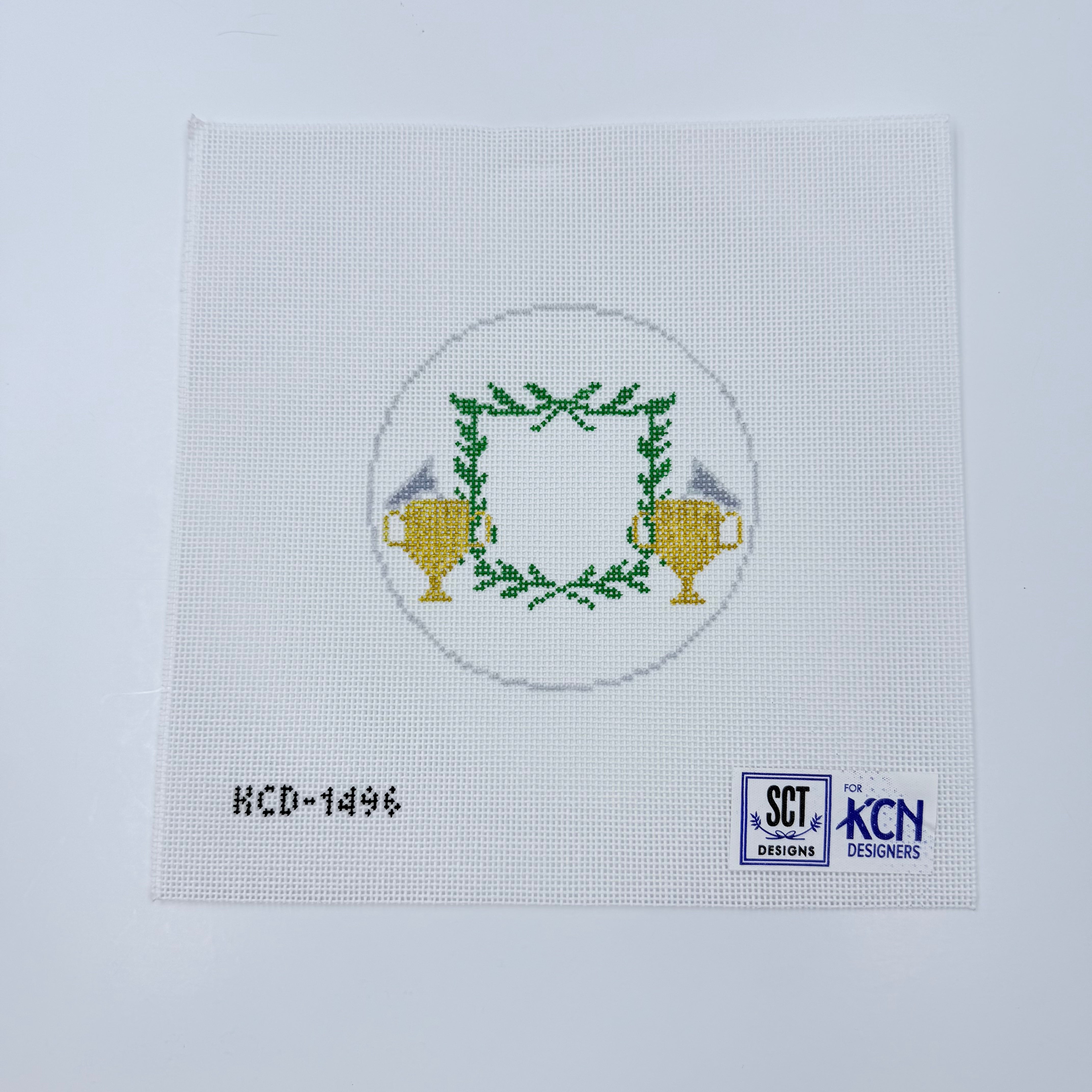 Championship Trophy Crest Canvas - KC Needlepoint