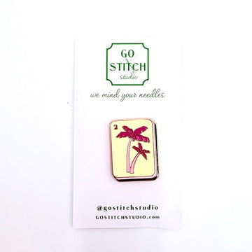 Palm Tree Mahj Tile Needle Minder - KC Needlepoint
