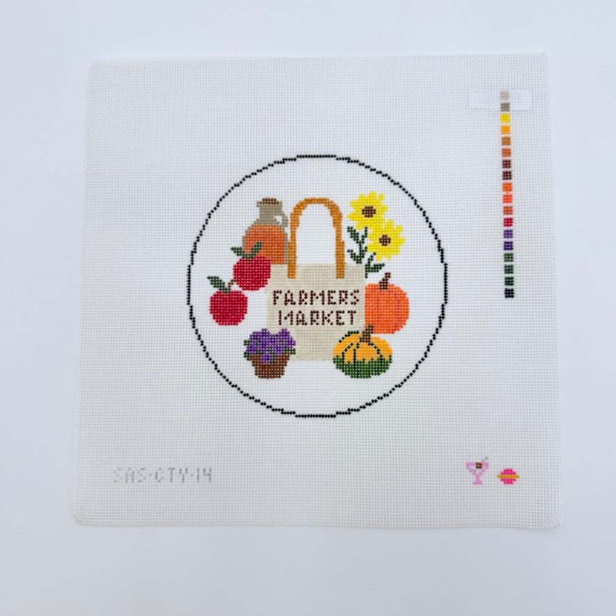 Fall Farmers Market Canvas - KC Needlepoint