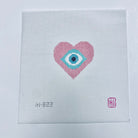 Pink Heart Evil Eye Canvas - KC Needlepoint