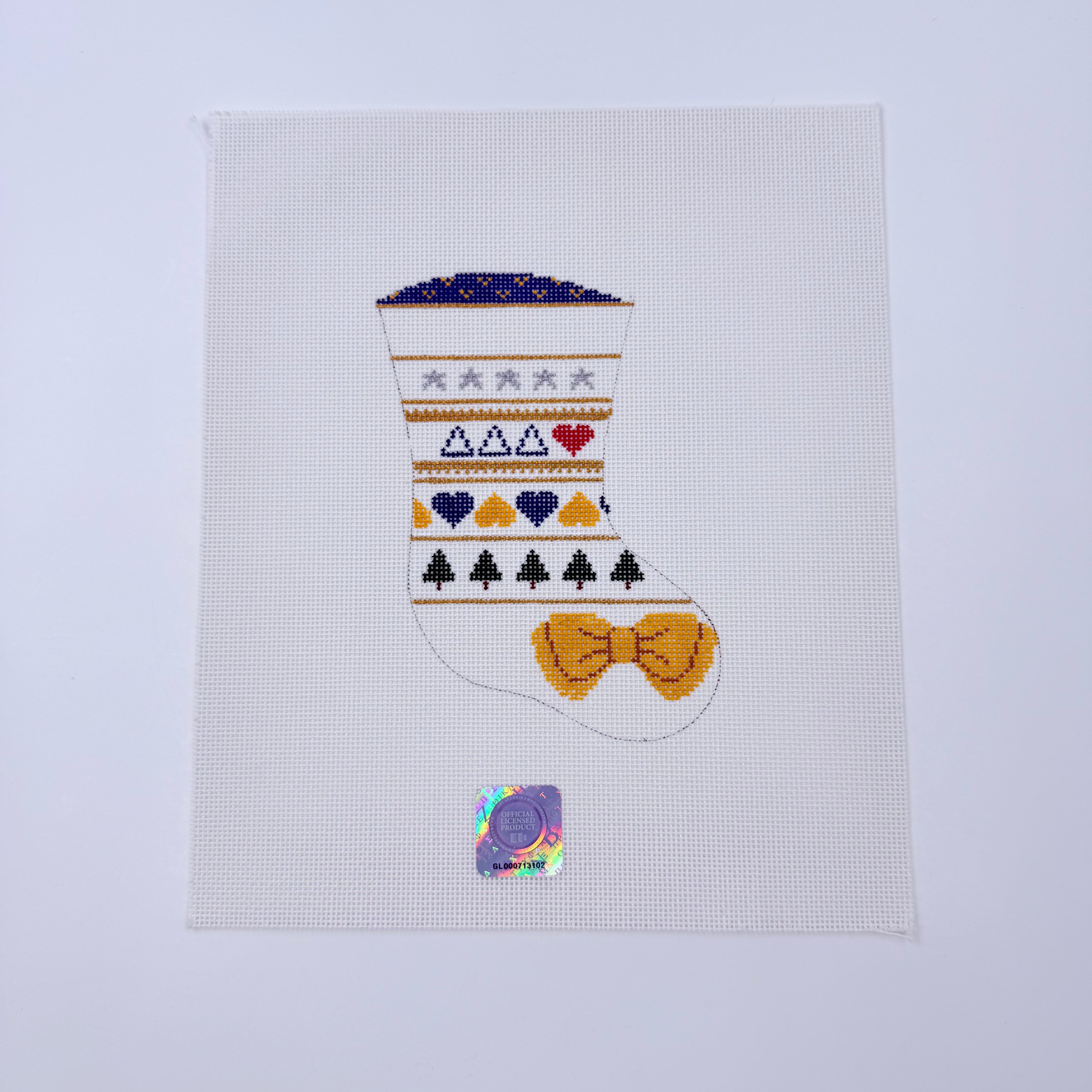 Delta Delta Delta Mini Sock Canvas - KC Needlepoint