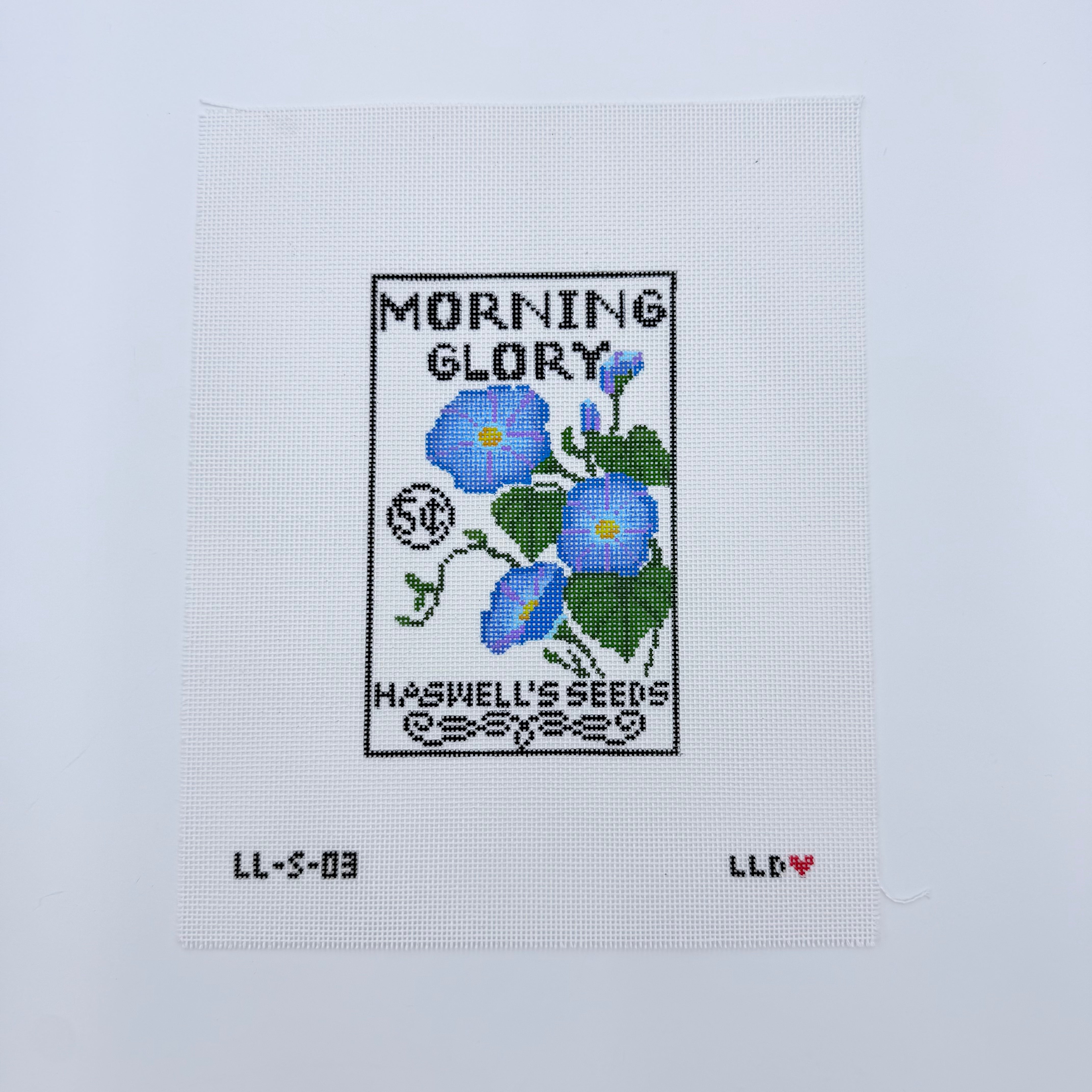 morning glory seed packets Morning Glory Seed Packet Canvas – KC Needlepoint