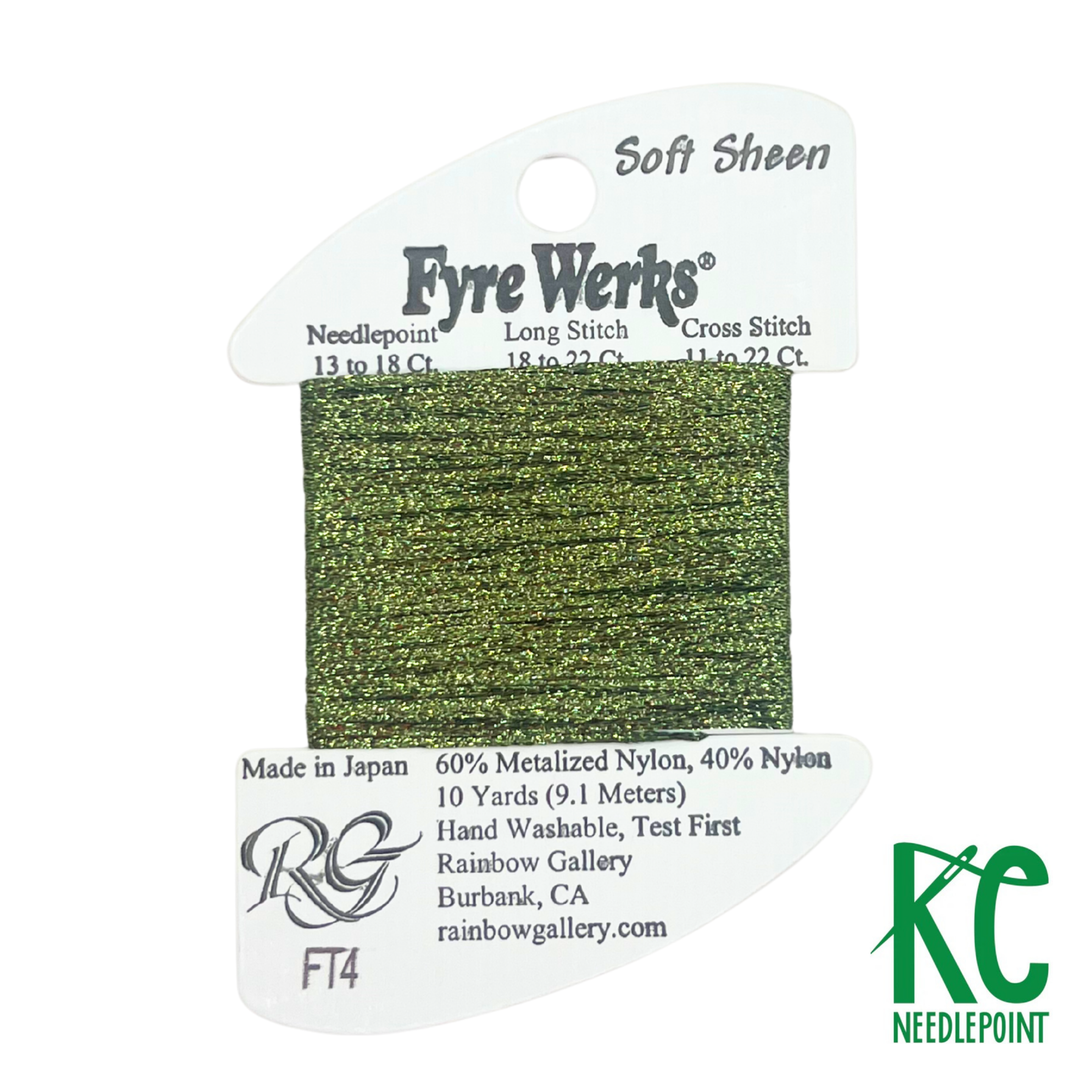 Fyre Werks Soft Sheen FT4 Loden Green - KC Needlepoint