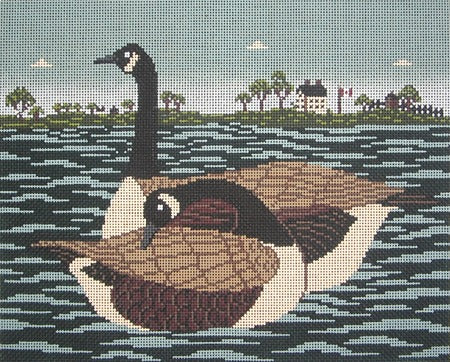 Cowie Canada Geese Needlepoint Canvas - KC Needlepoint