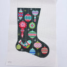 Partridge and Ornaments Stocking Canvas - KC Needlepoint