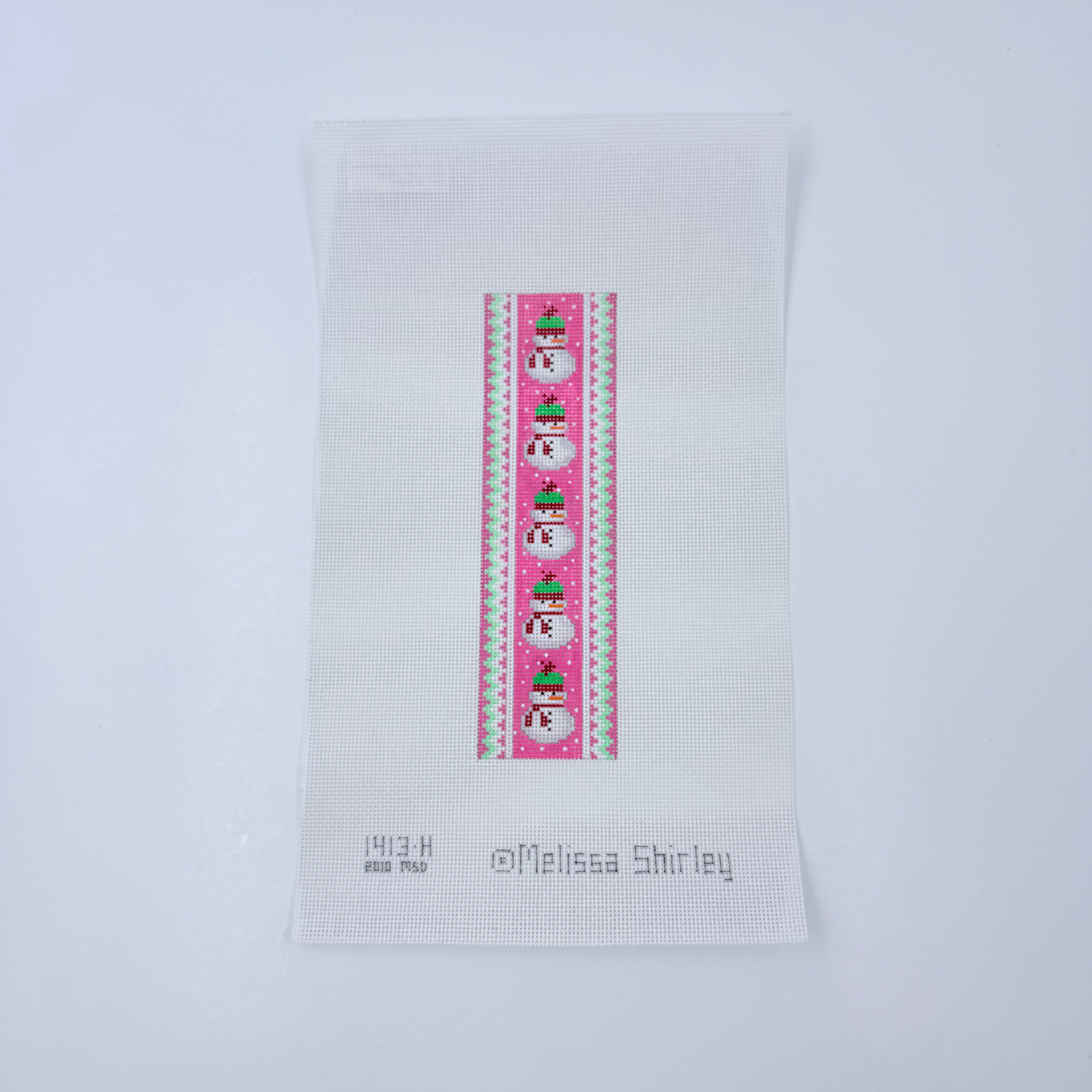 Snowmen Ribbon Candy Needlepoint Canvas - KC Needlepoint