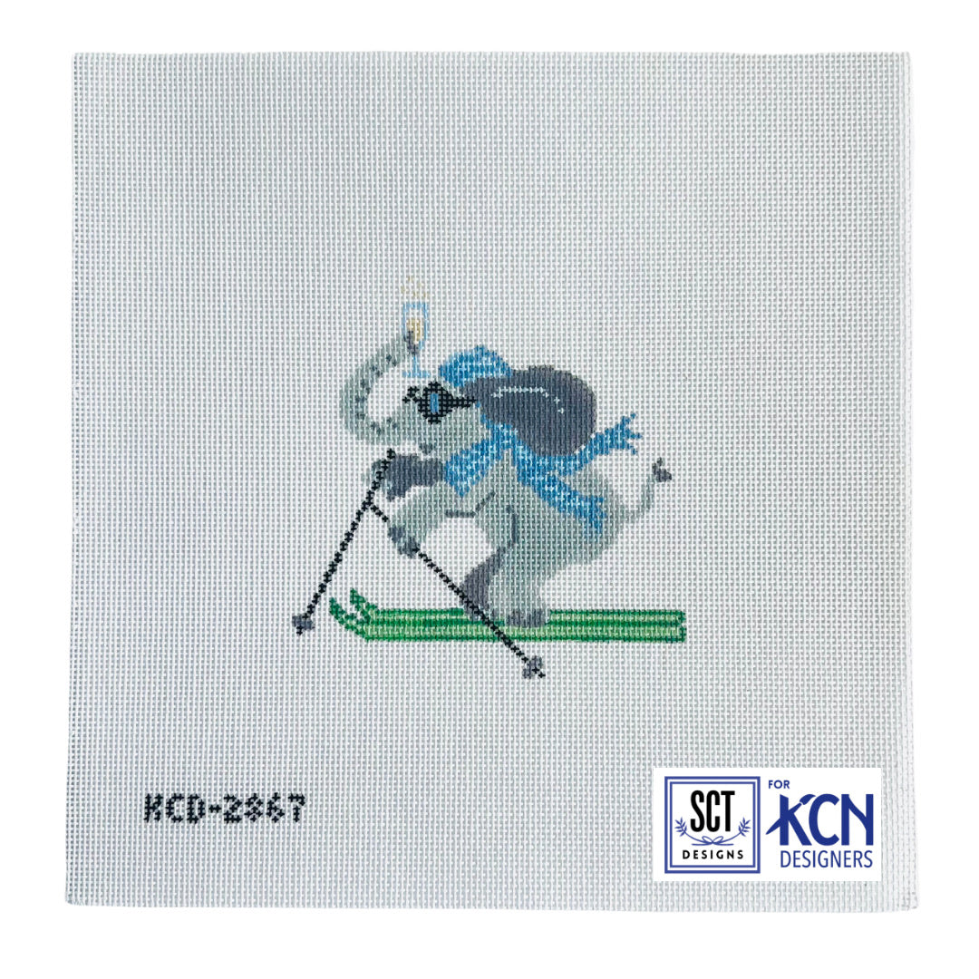 La Dolce Vita - Alpine Elephant Needlepoint Canvas - KC Needlepoint