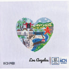 Los Angeles Heart Canvas - KC Needlepoint
