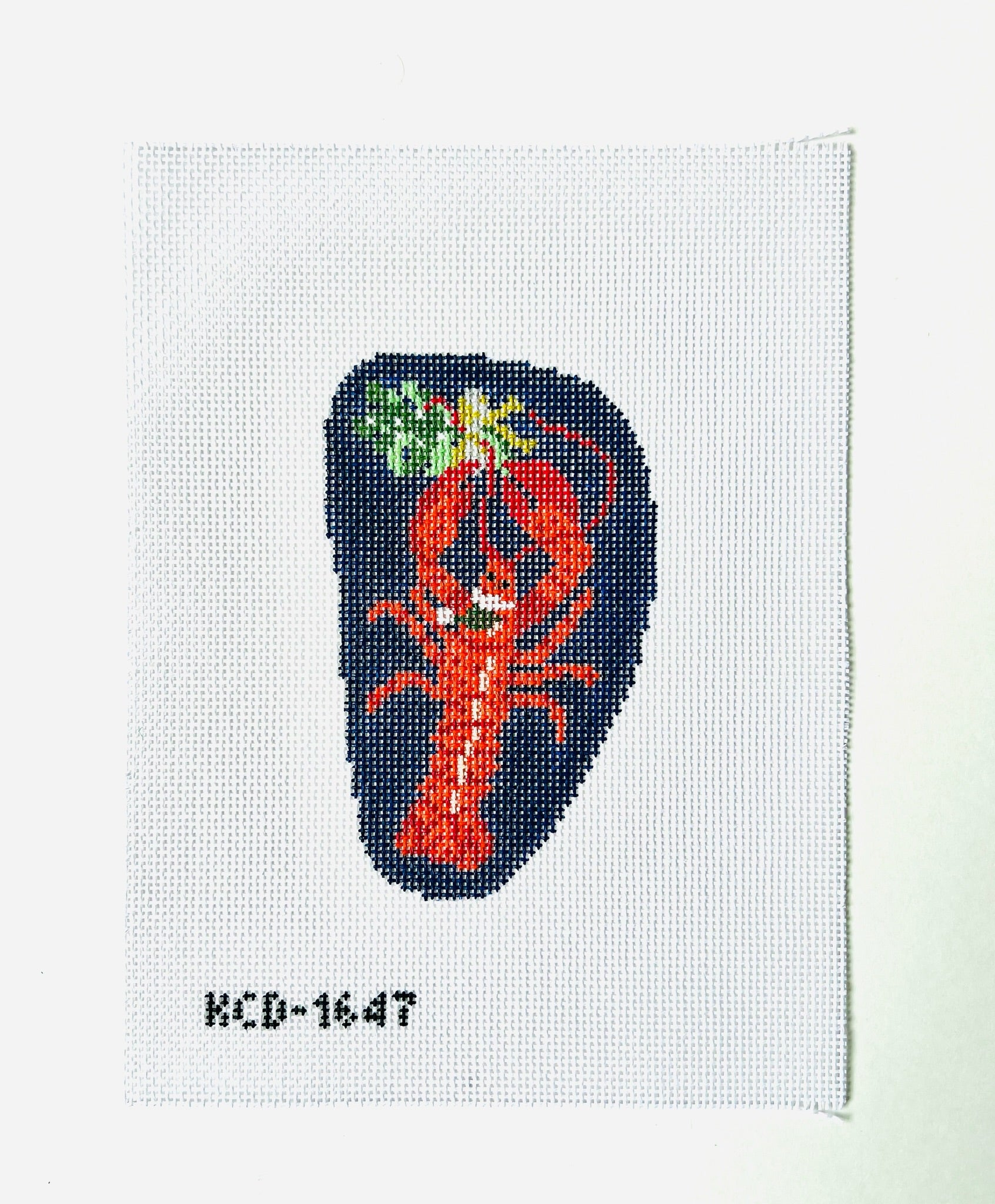 Holiday Lobster Ornament Canvas - KC Needlepoint