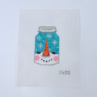 Snowman Face Mason Jar Canvas - KC Needlepoint