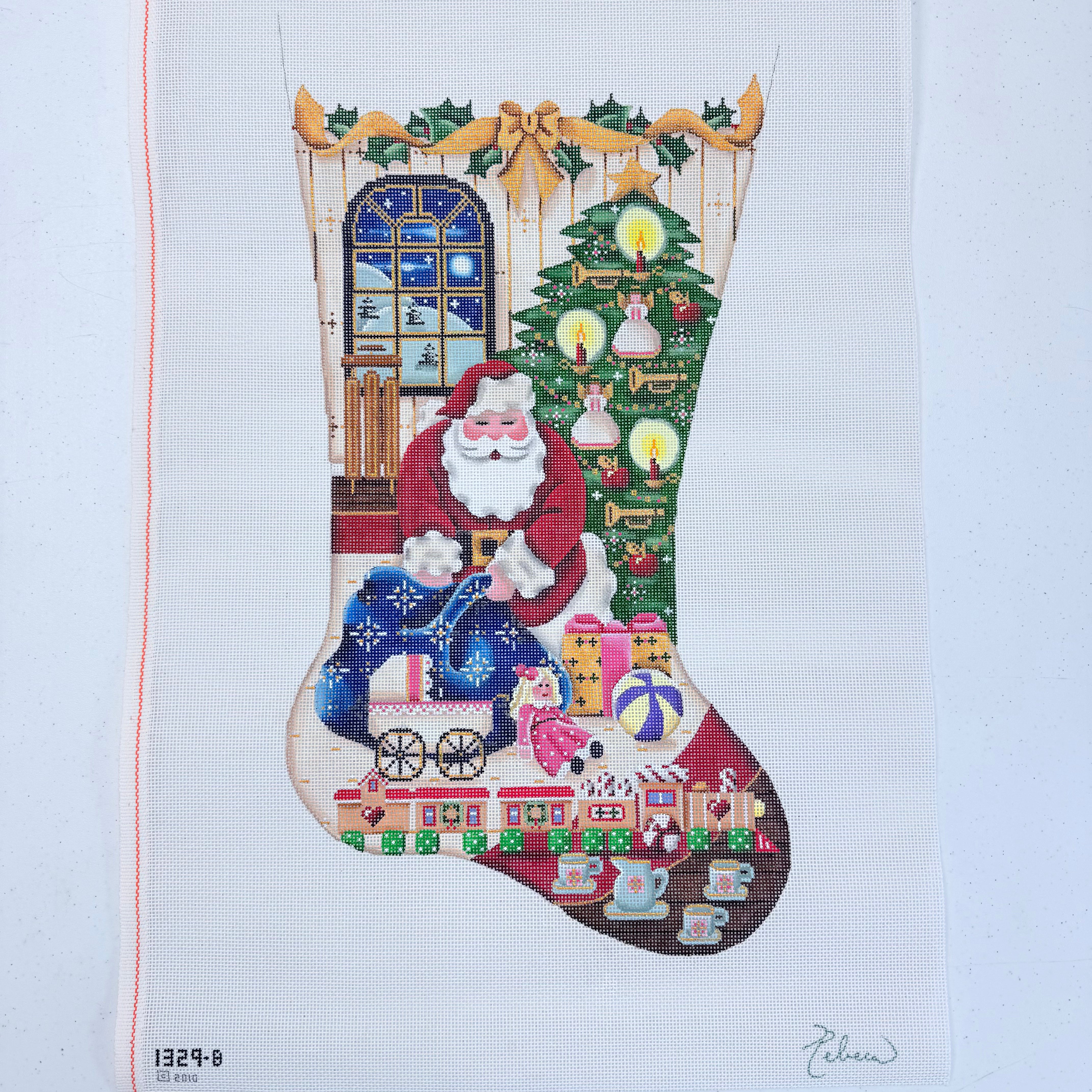 Santa's Toys for Girls Stocking Canvas - KC Needlepoint