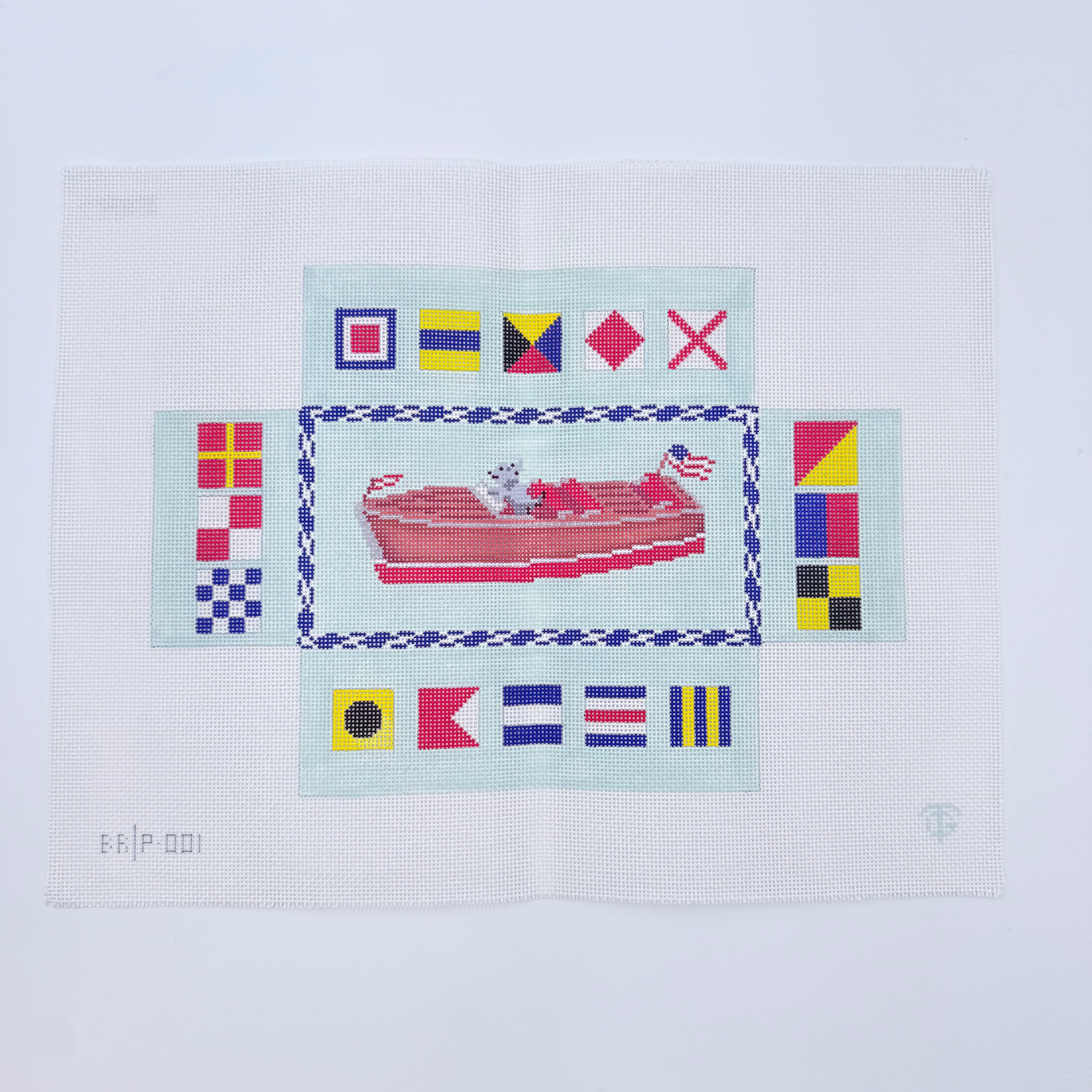 Mahogany Boat Brick Canvas - KC Needlepoint