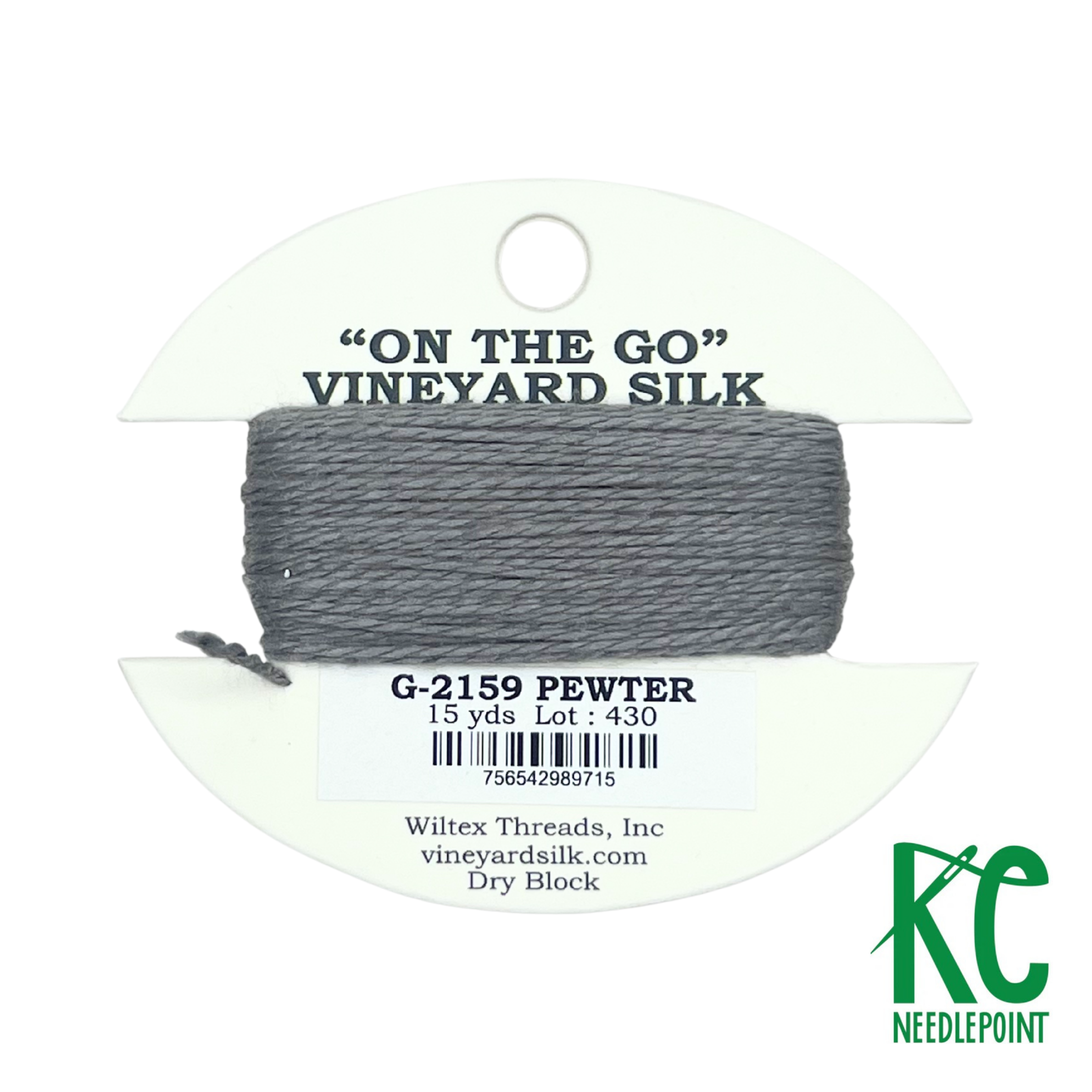 Vineyard Silk Card G2159 Pewter - KC Needlepoint