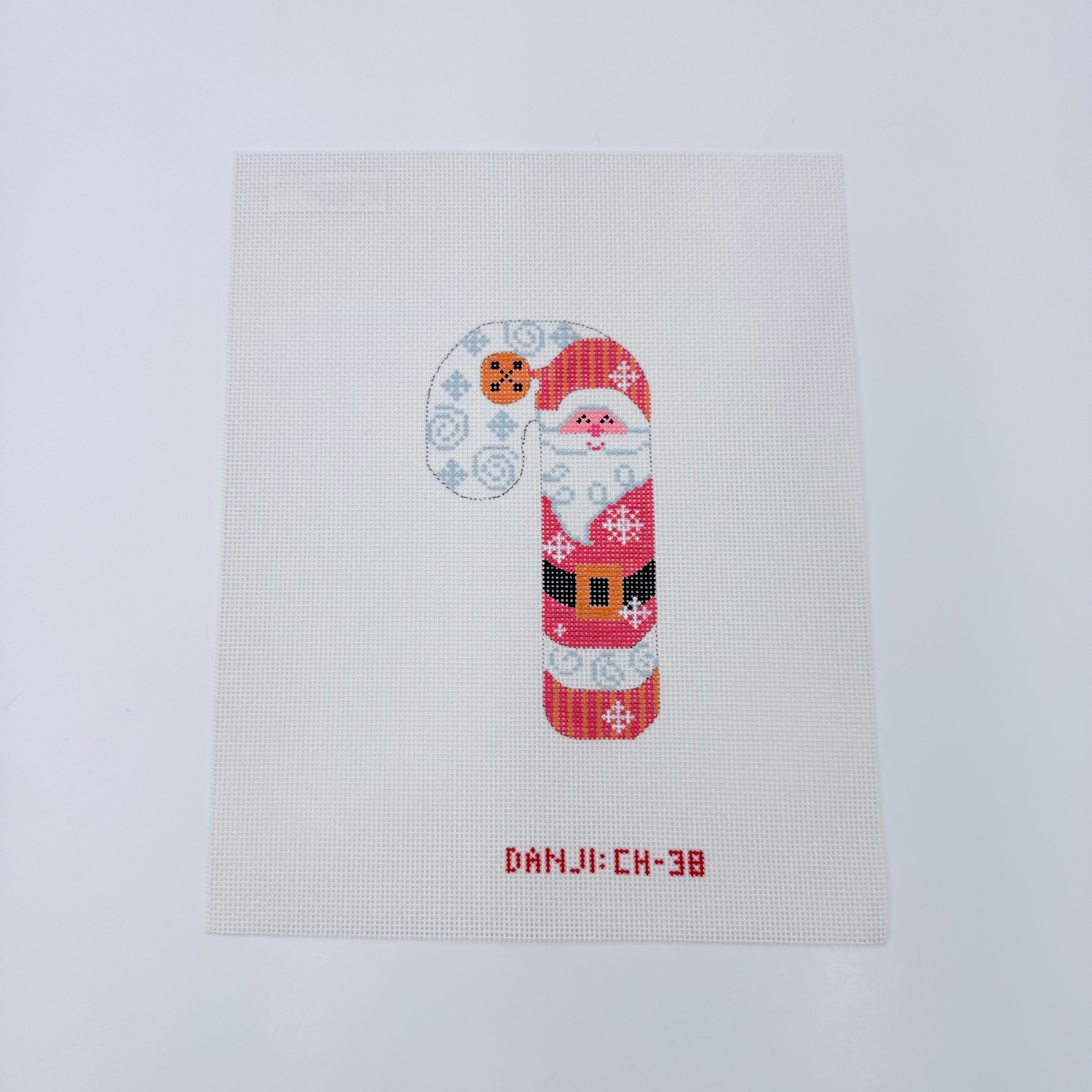 Bell Santa Candy Cane Canvas - KC Needlepoint