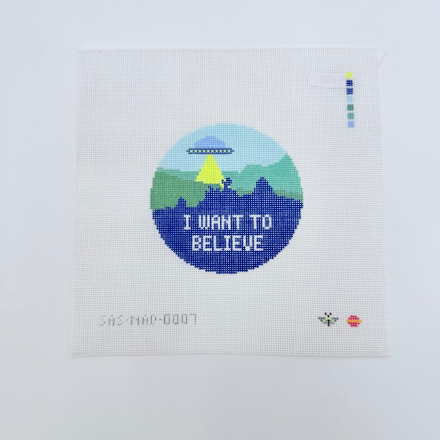 I Want to Believe Canvas - KC Needlepoint