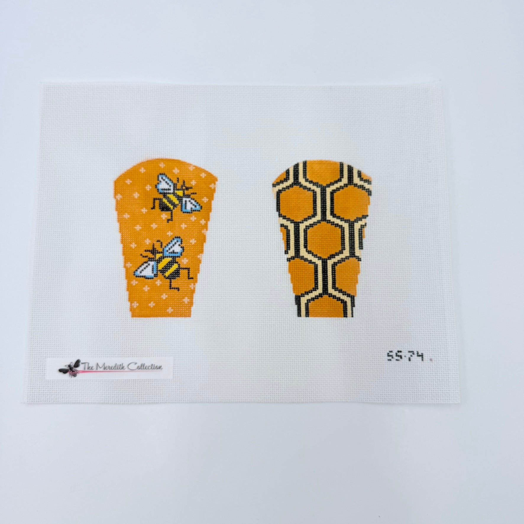 Bee and Honeycomb Scissor Case Canvas - KC Needlepoint