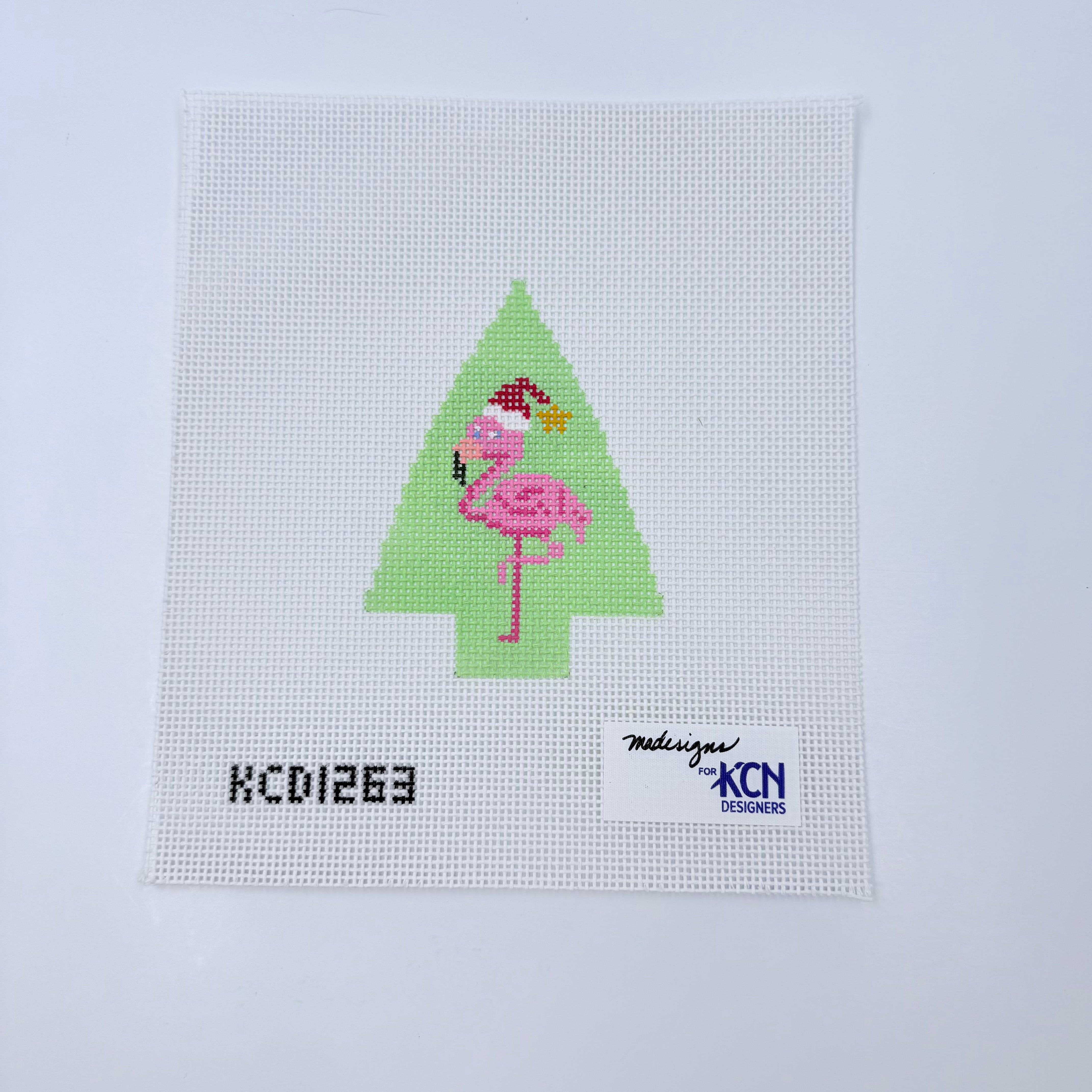 Flamingo Tree Ornament - KC Needlepoint