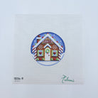 Gingerbread Cottage Round Canvas - KC Needlepoint