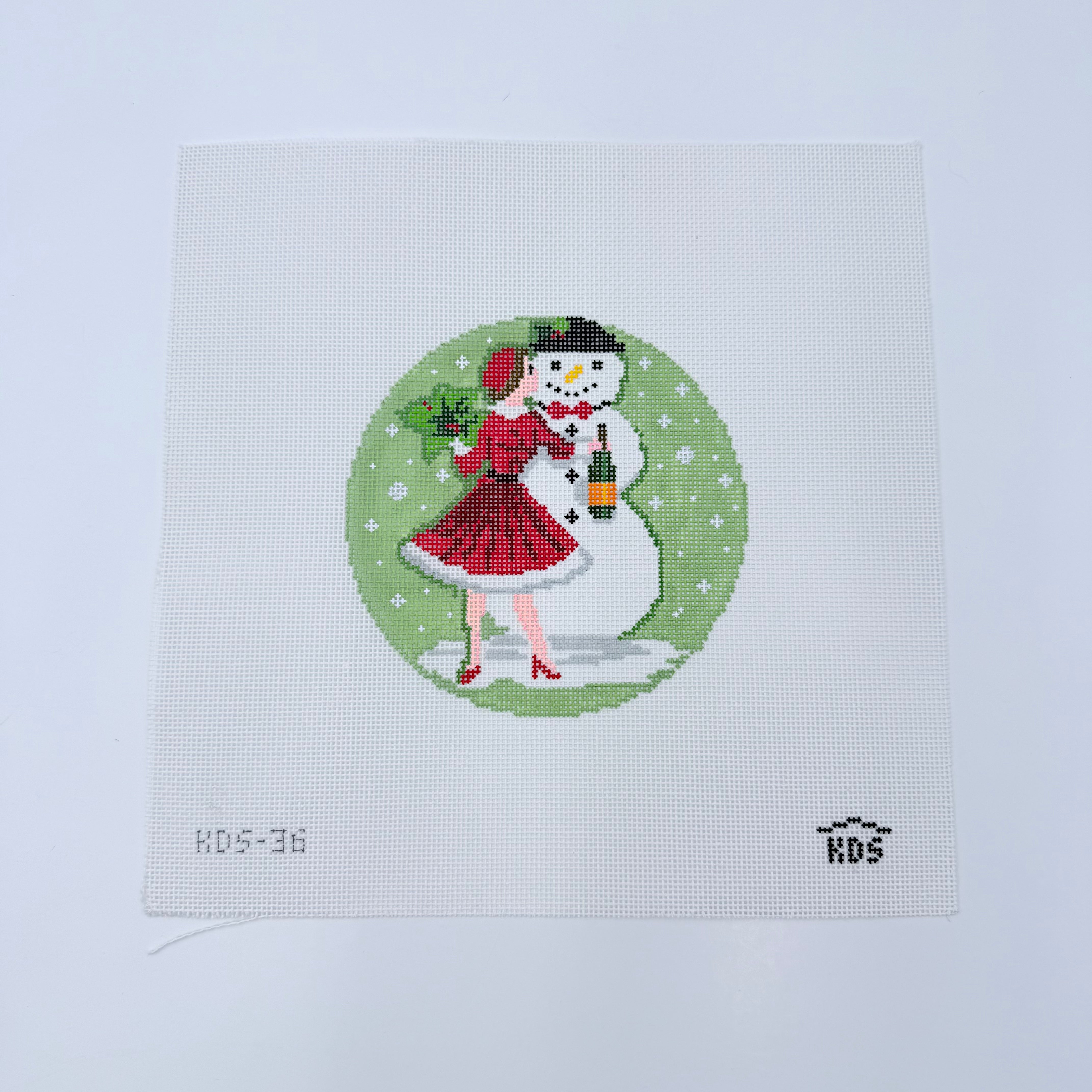 Betty Loves Bubbles and Snowmen Canvas - KC Needlepoint
