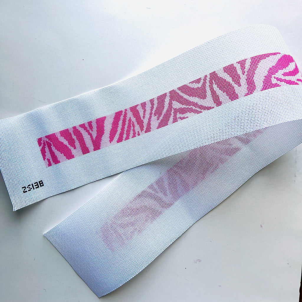 Pink Zebra Strap Purse Strap/Belt Canvas - KC Needlepoint