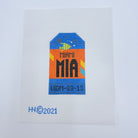 Miami Vintage Travel Tag Canvas - KC Needlepoint