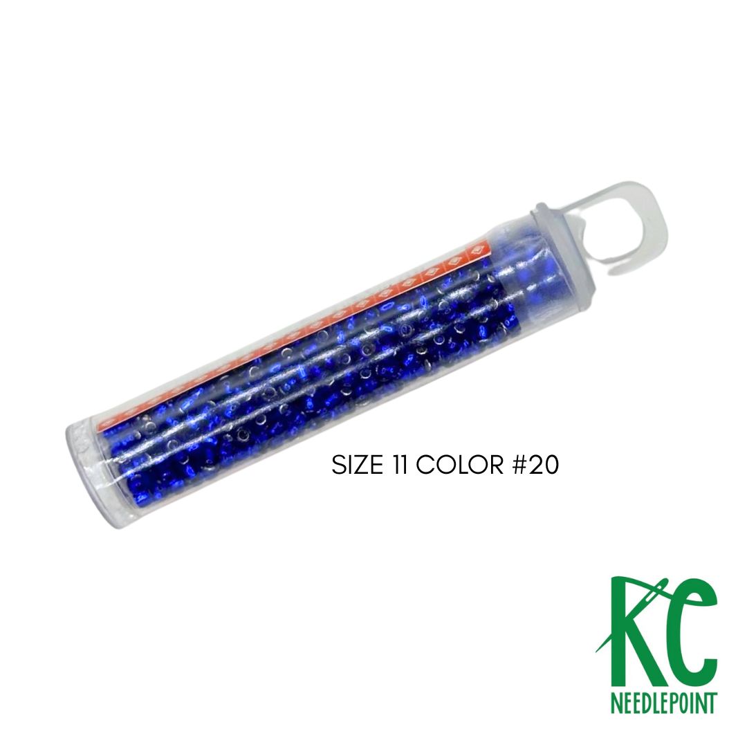 Size 11 Seed Beads 20 Electric Blue - KC Needlepoint