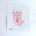 Ready to Rally in Pink Ornament Sized Stocking Canvas - KC Needlepoint