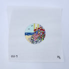 Patriotic Flowers Round Canvas - KC Needlepoint