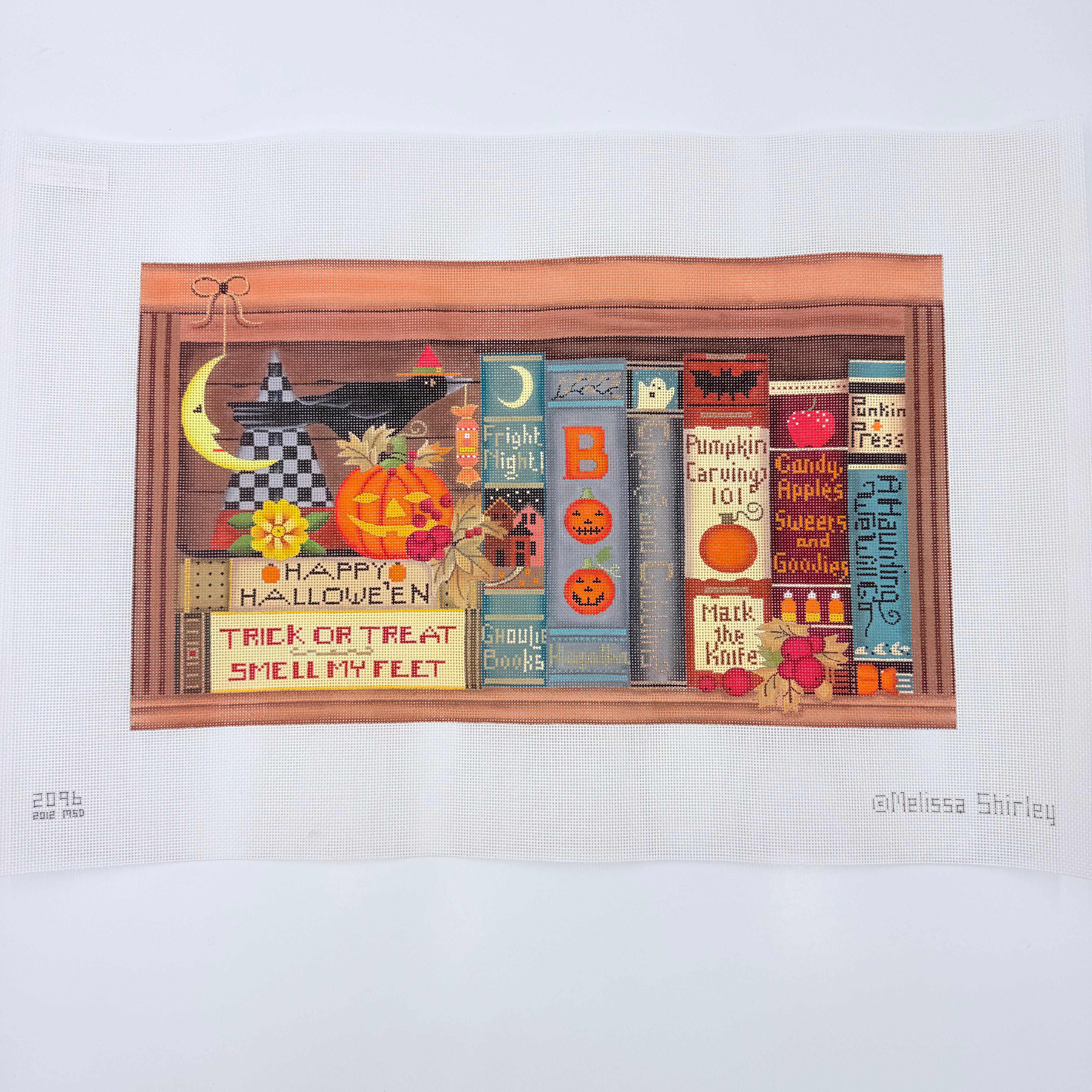 Halloween Books Needlepoint Canvas - KC Needlepoint