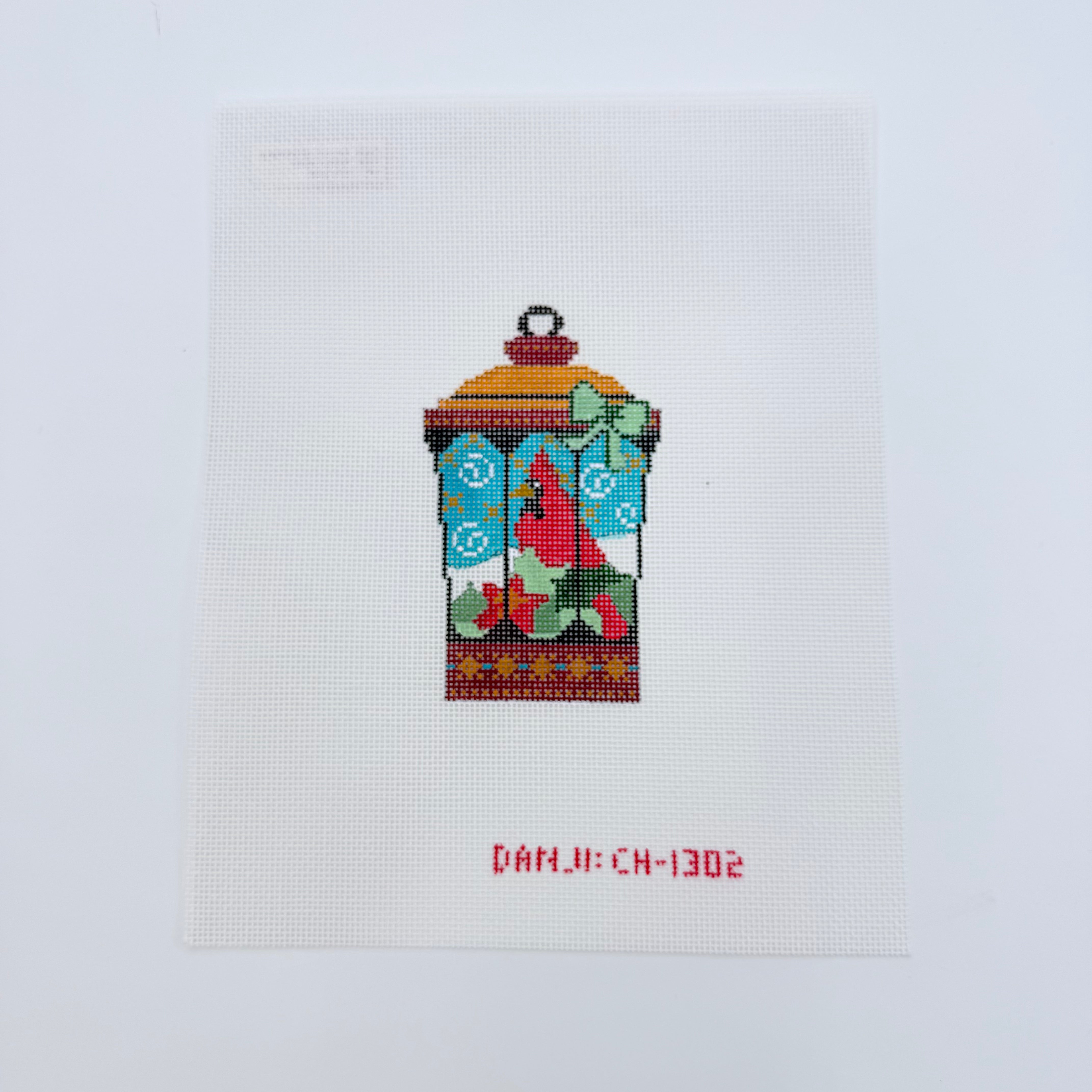 Cardinal Lantern Canvas - KC Needlepoint