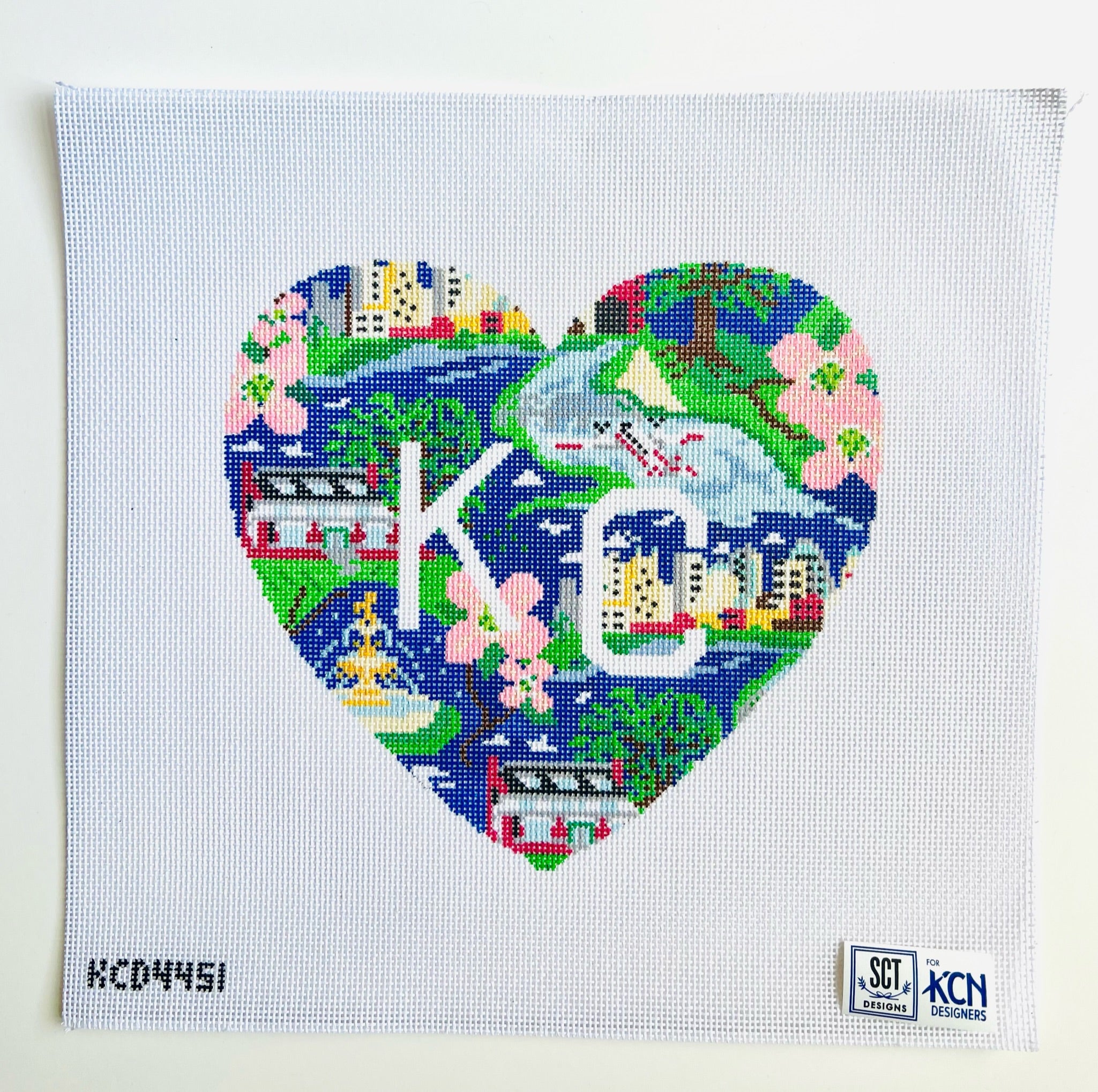 KC Parade of Hearts Canvas - KC Needlepoint