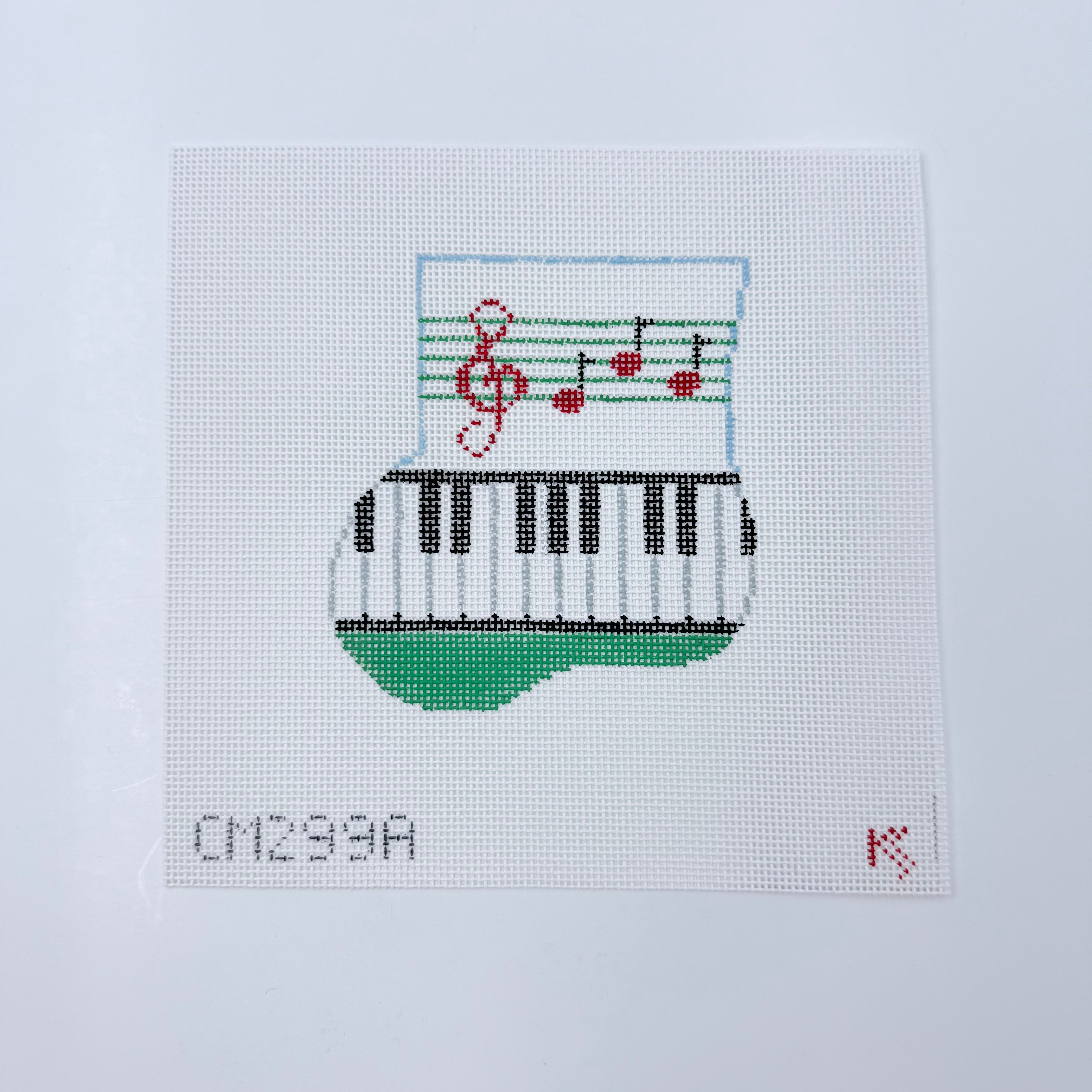 Piano Christmas Mini Sock Canvas - KC Needlepoint