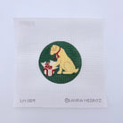 Christmas Morning Yellow Lab Ornament Canvas - KC Needlepoint