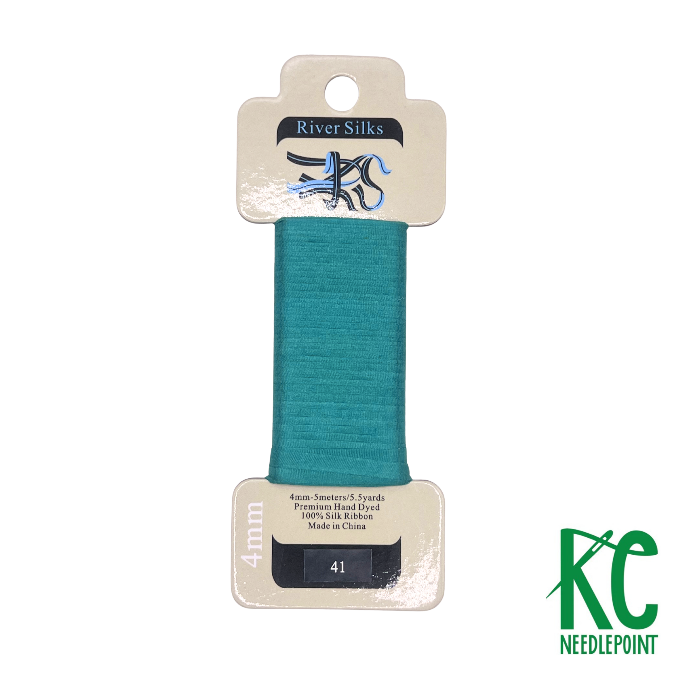Silk Ribbon 4mm 041 Teal - KC Needlepoint