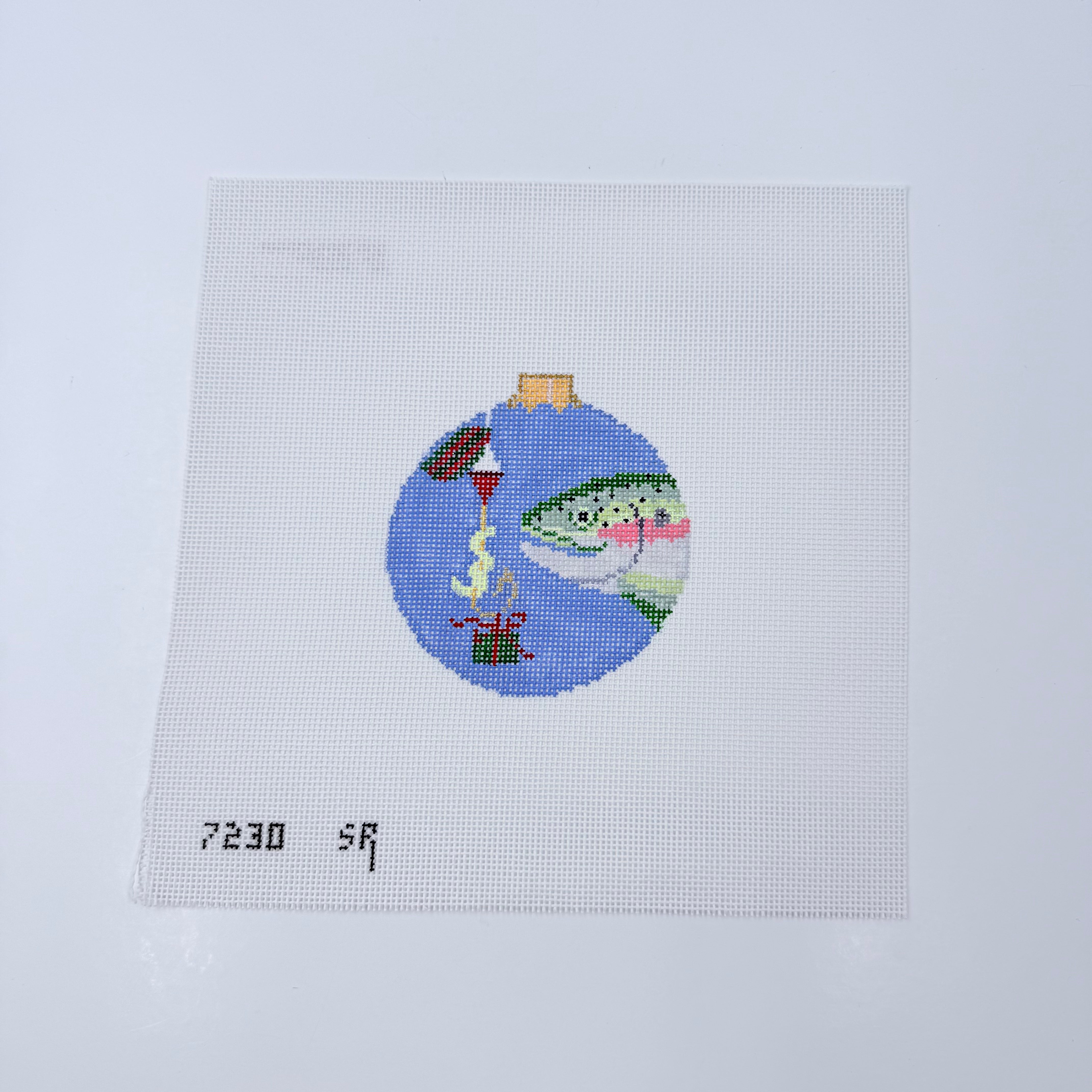 Fish Gift Round Canvas - KC Needlepoint