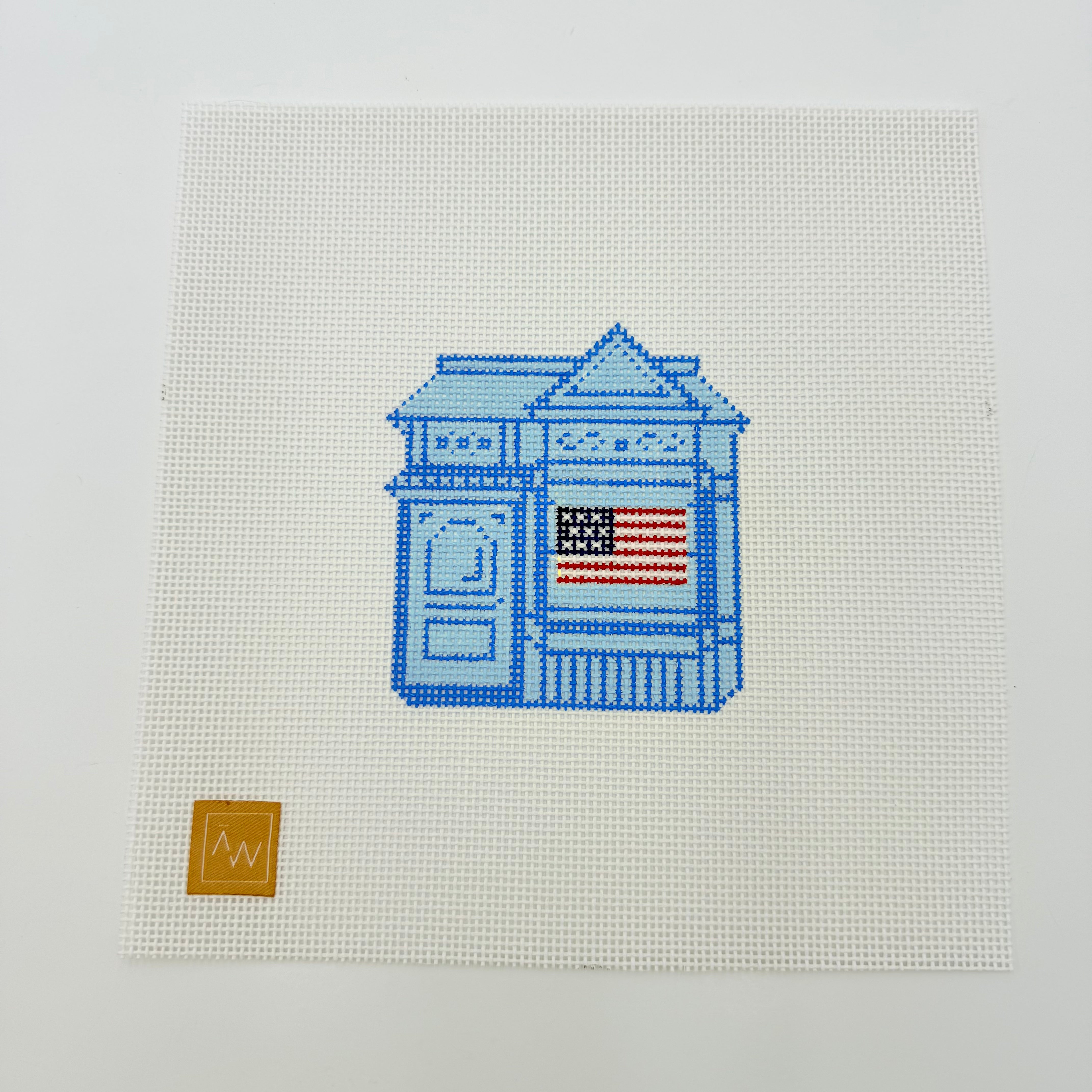 US Flag Painted Lady Canvas - KC Needlepoint