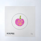 Single Pink Pumpkin Needlepoint Canvas - KC Needlepoint
