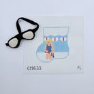Girl Swimmer with Goggles Mini Sock Canvas - KC Needlepoint