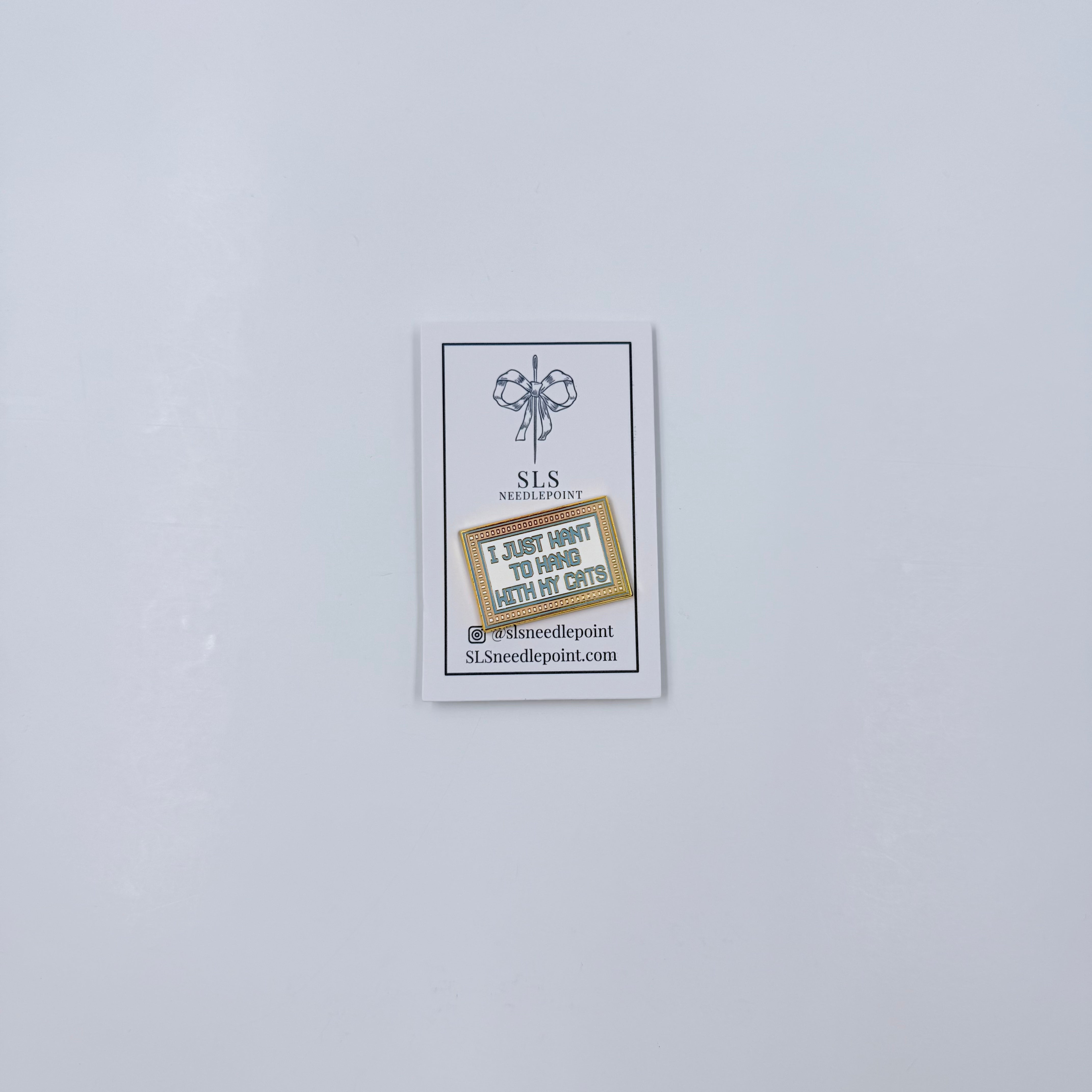 I Just Want to Hang with My Cats Needle Minder - KC Needlepoint