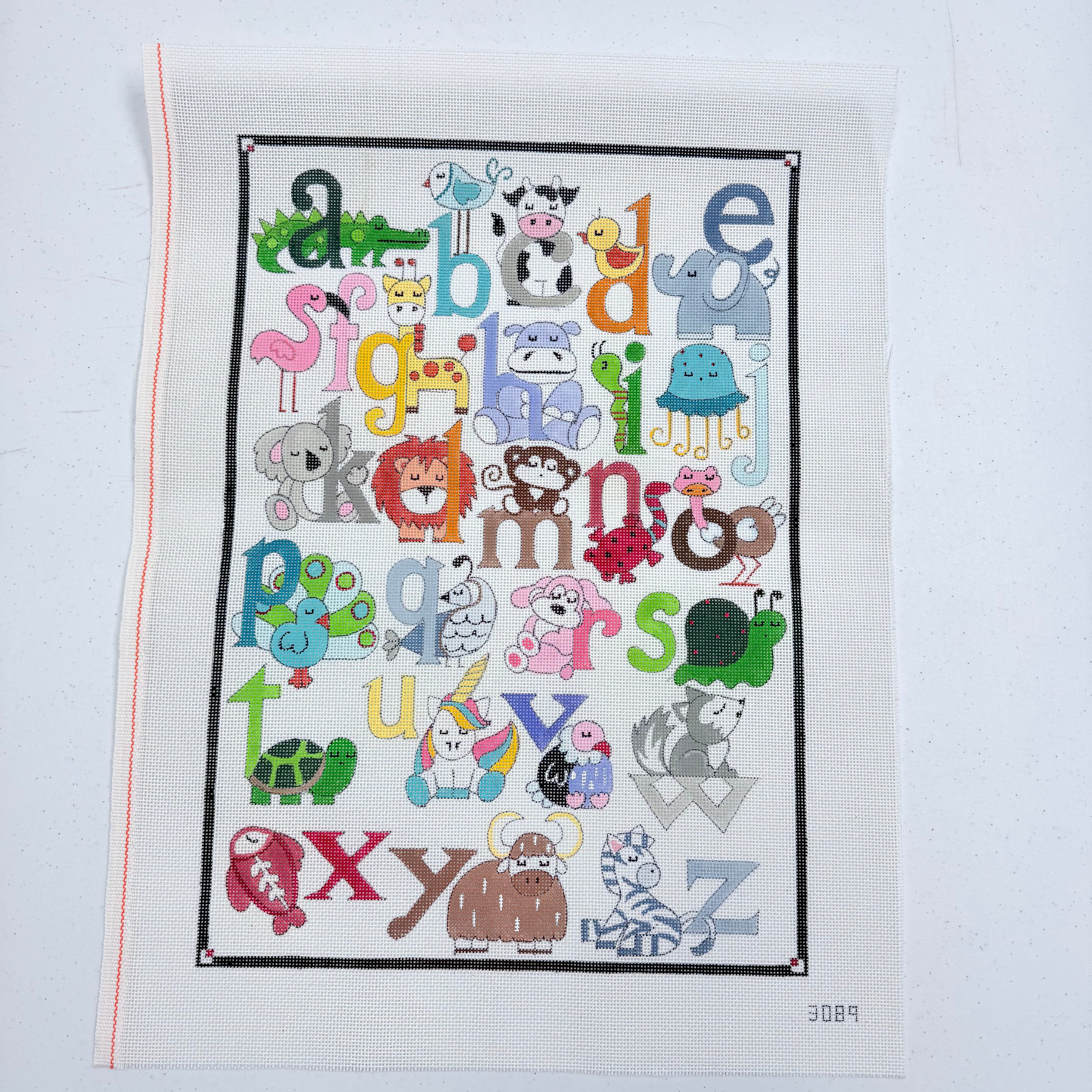 Animal Alphabet Needlepoint Canvas - KC Needlepoint