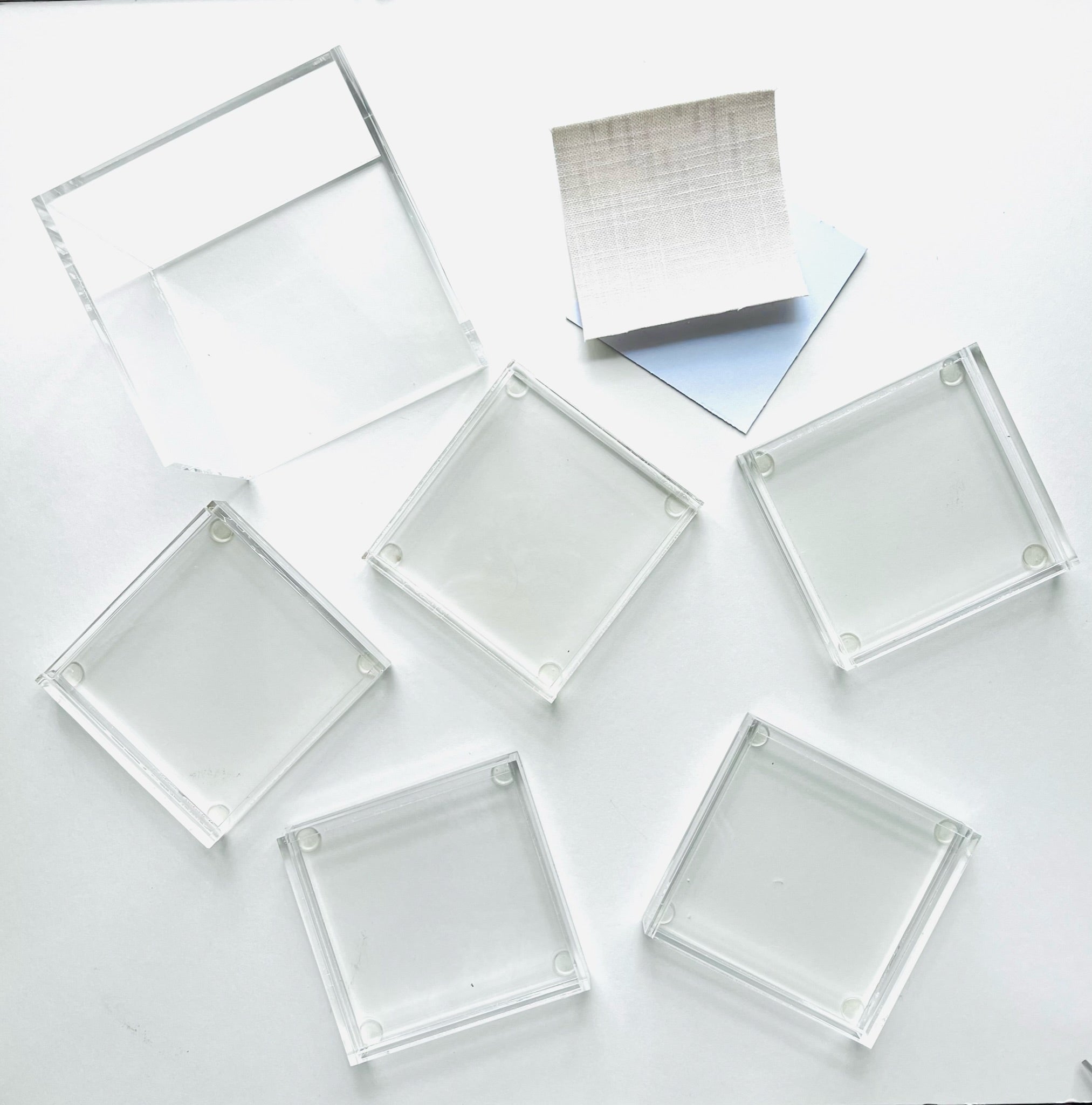 6 Square Clear Acrylic Coasters