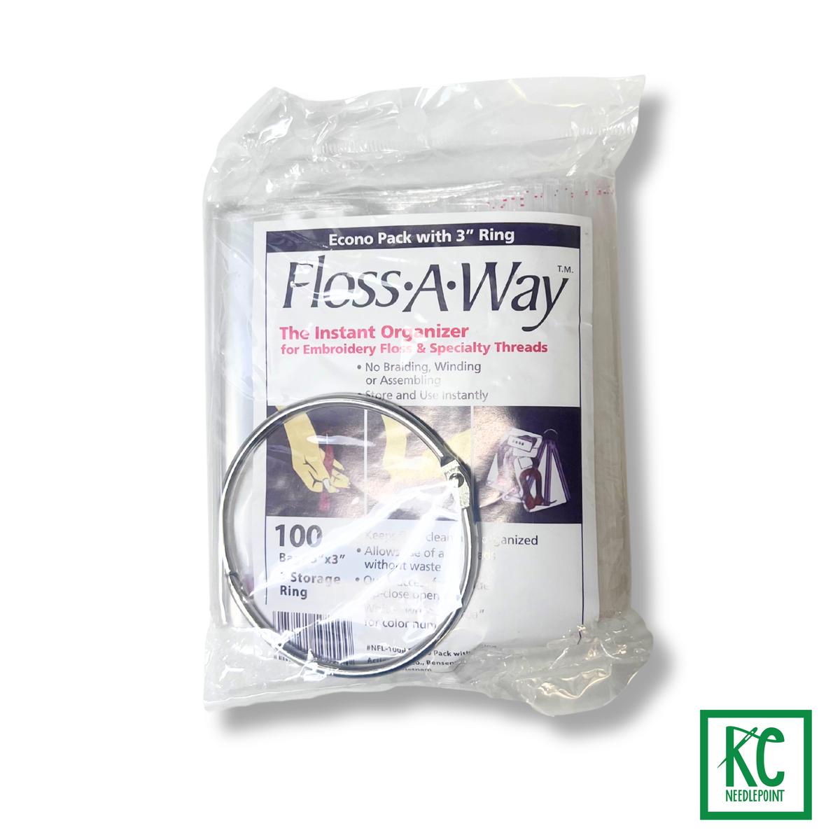 Floss A Way Storage Bags with Ring - KC Needlepoint