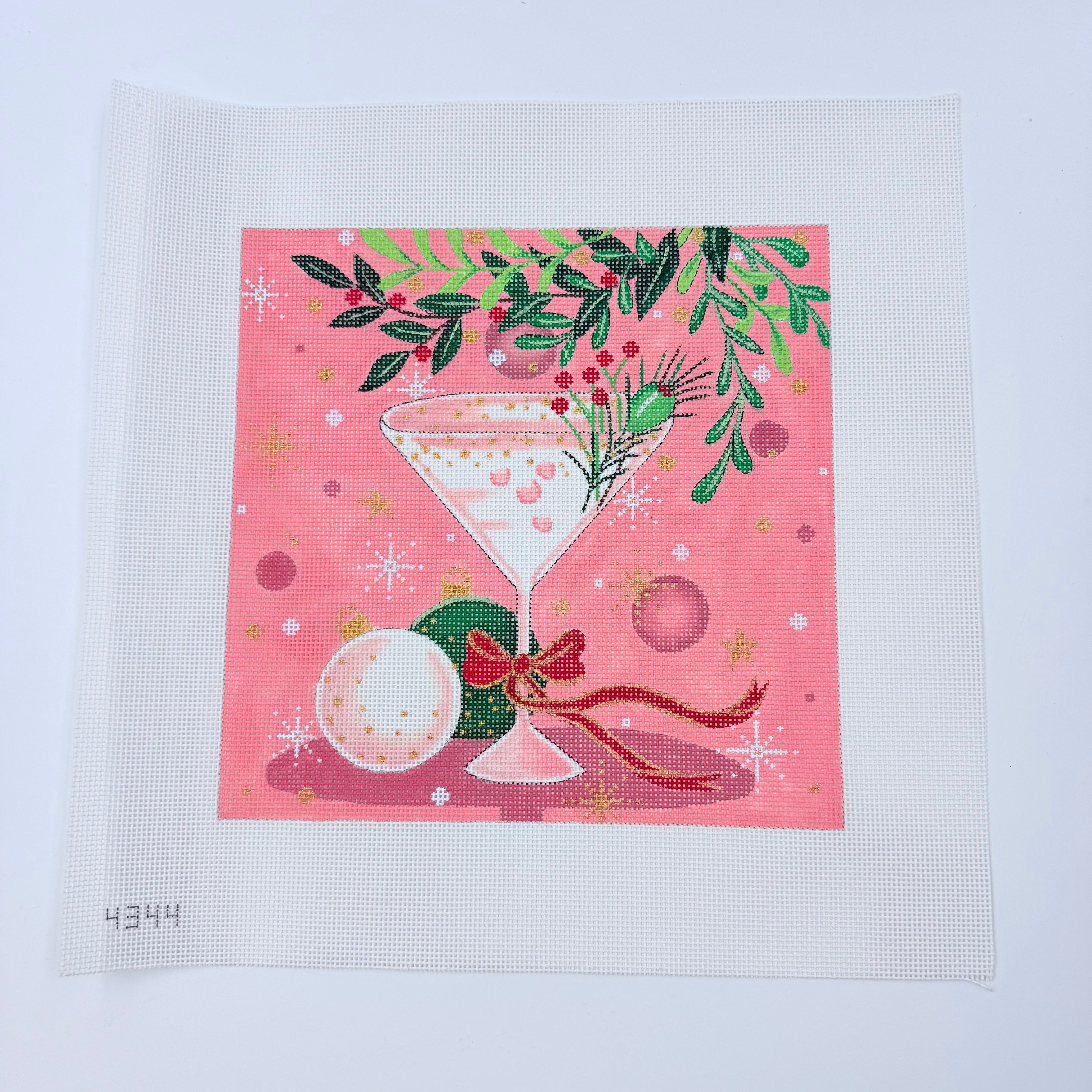 Christmas Martini Canvas - KC Needlepoint