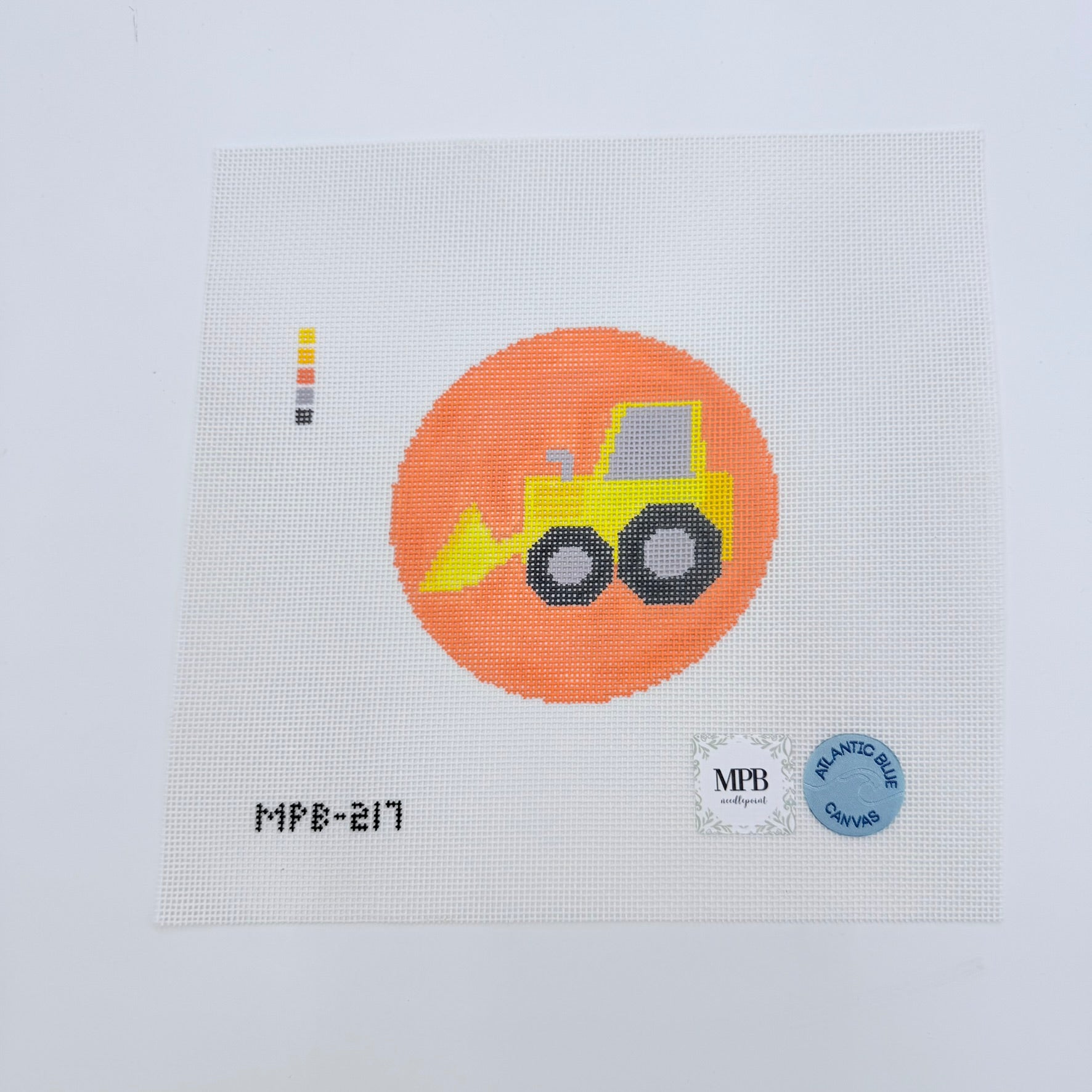 Front Loader Round Canvas - KC Needlepoint