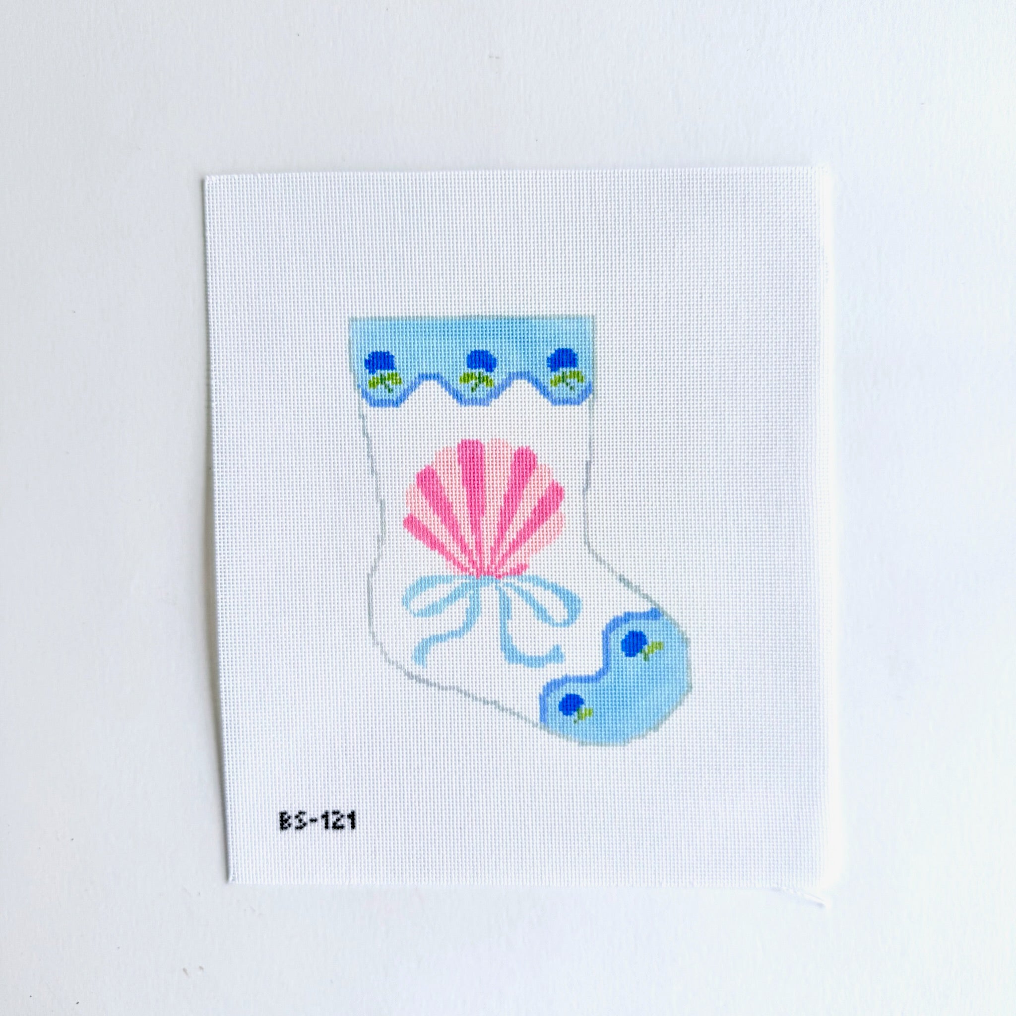 Seashell Ornament Sized Stocking Canvas - KC Needlepoint