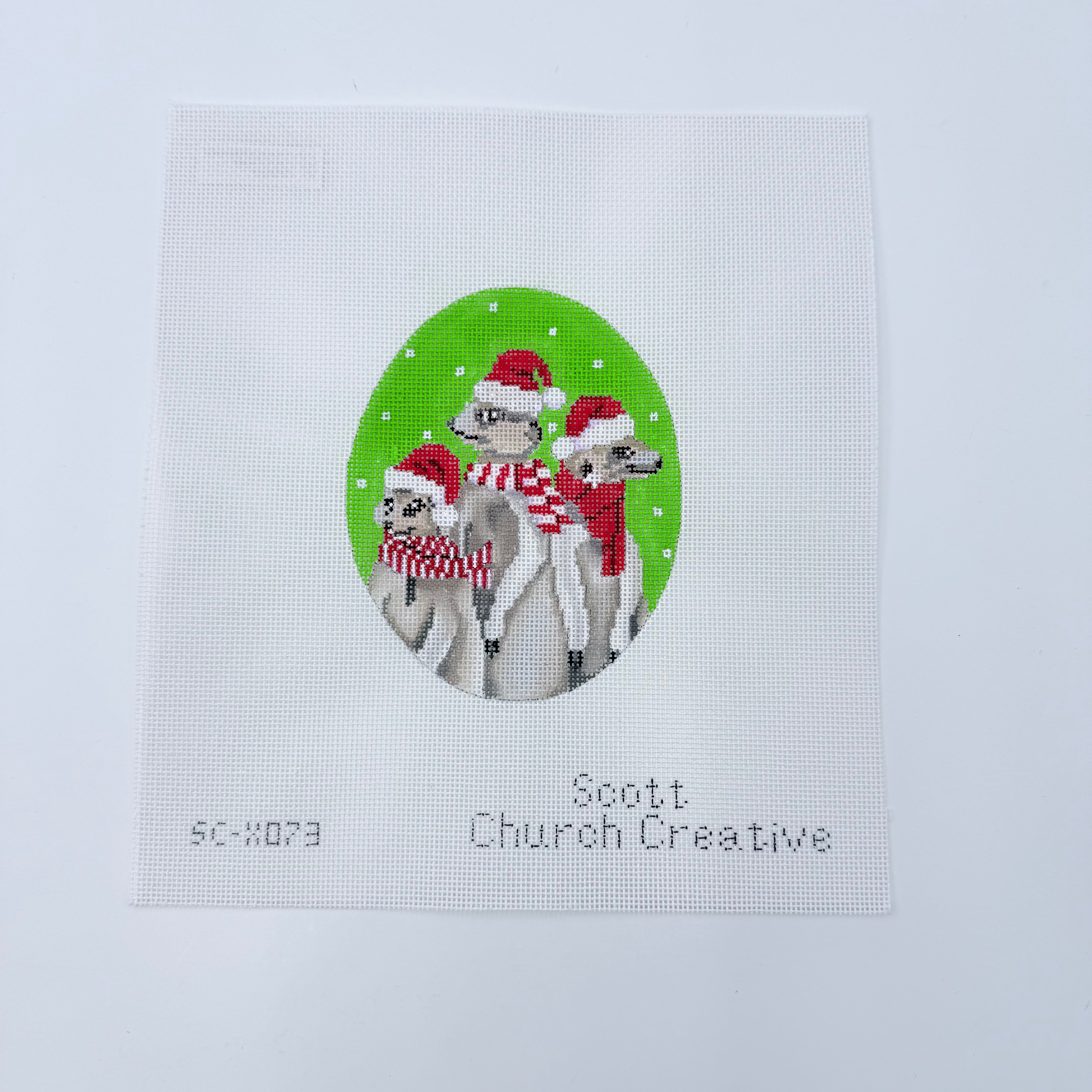 Meerkats Oval Canvas - KC Needlepoint