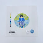 Reading Girl Round Canvas - KC Needlepoint
