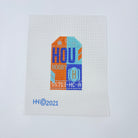 Houston Vintage Travel Tag Canvas - KC Needlepoint