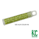 Size 14 Seed Beads 14/15 Lime Green - KC Needlepoint