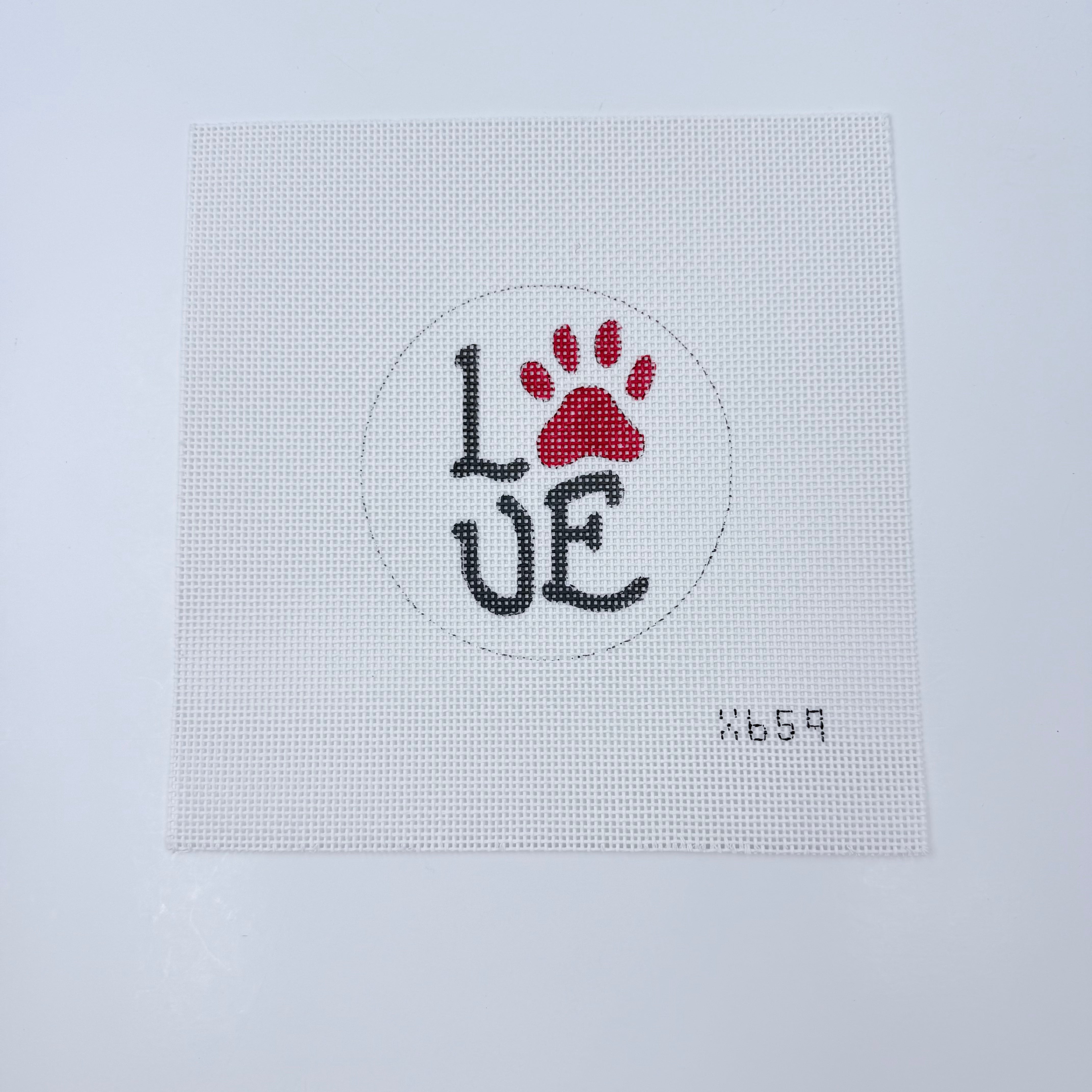 Love Red Paw Canvas - KC Needlepoint